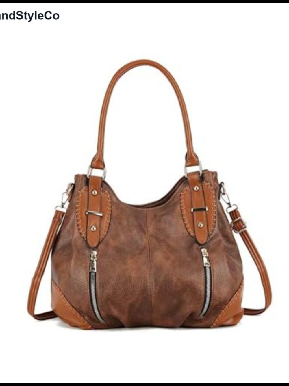 Vintage PU Leather Hobo Tote Bag Satchel Purse with Adjustable Strap